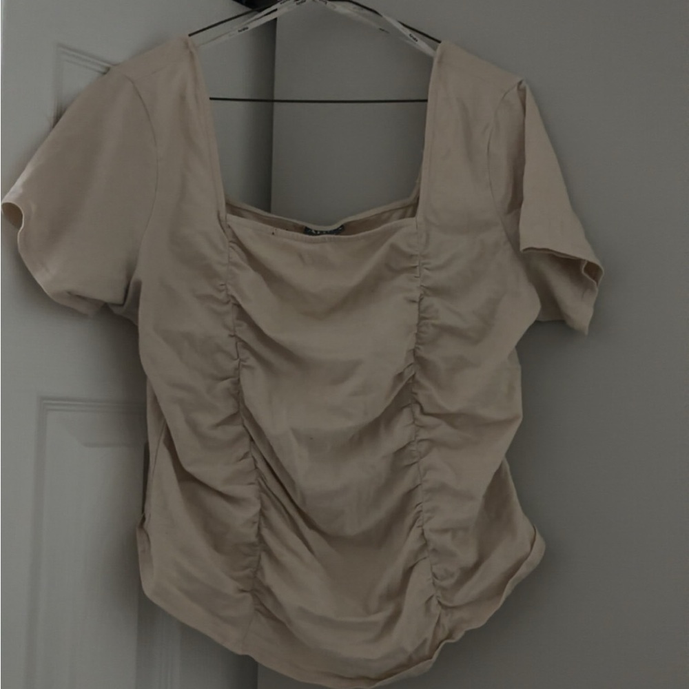 Ruched square neck top